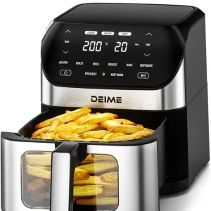 Healthy Family Meals Made Easy: 6.2 QT Air Fryer with Non-Stick Basket & Recipes