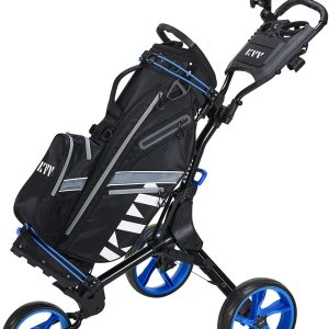 KVV 3 Wheel Golf Push Cart Ultra Lightweight Smallest Folding Size