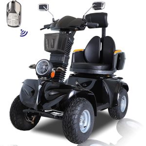 Mobility Scooters for Seniors & Adults 600lbs Capacity, Heavy Duty 4-Wheel 3-Speed Electric Powered Wheelchair Device 1000W